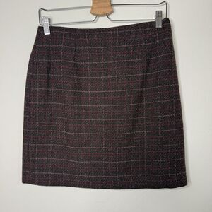 Petite Sophisticate Sz 6 Lined Wool Blend Plaid Tweed Mini Skirt Dressy Preppy
